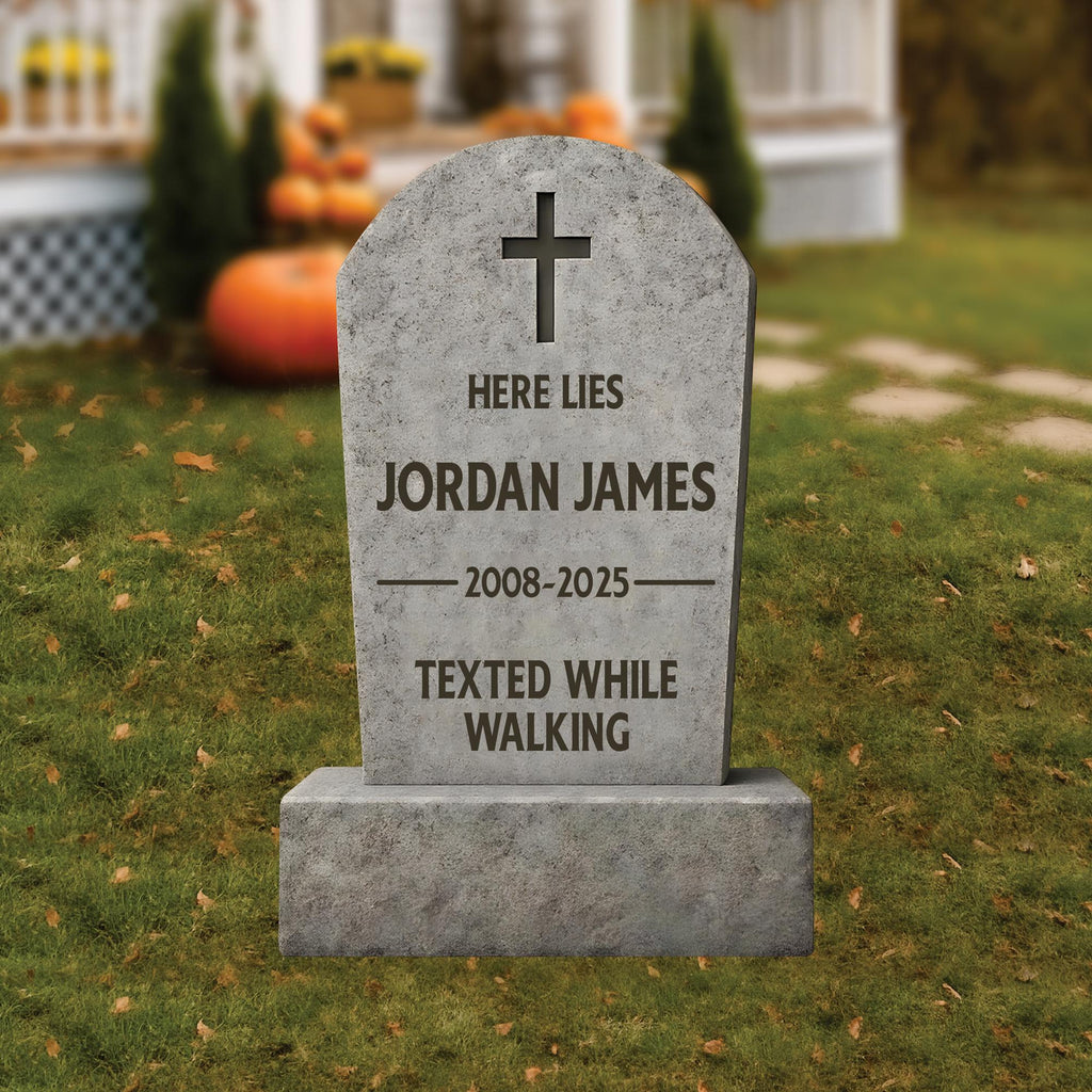 Personalized Halloween Tombstone Yard Signs, Custom Graveyard Decorations with Stakes, Funny Haunted House Outdoor Spooky Lawn Décor
