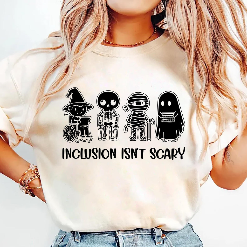 Inclusion Isn’t Scary Halloween Shirt, SLP Halloween Shirt, Special Ed Teacher Tee