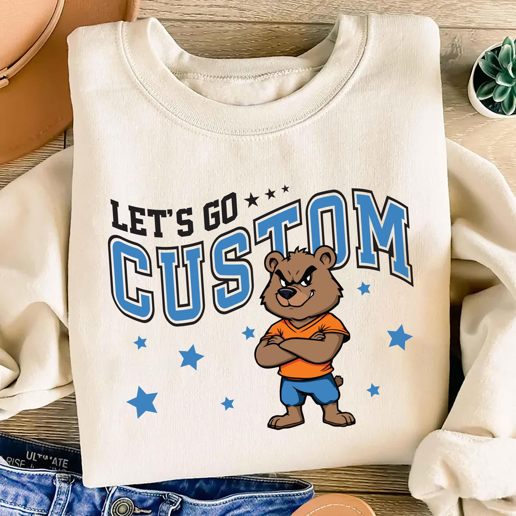 Custom Mascot Retro Sweatshirt, Booster School Spirit Shirt, Cheer Team Mascot Sweatshirt