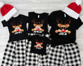 Reindeer Family Christmas Shirt, Personalized Christmas Family Shirt, Custom Family Name Tee