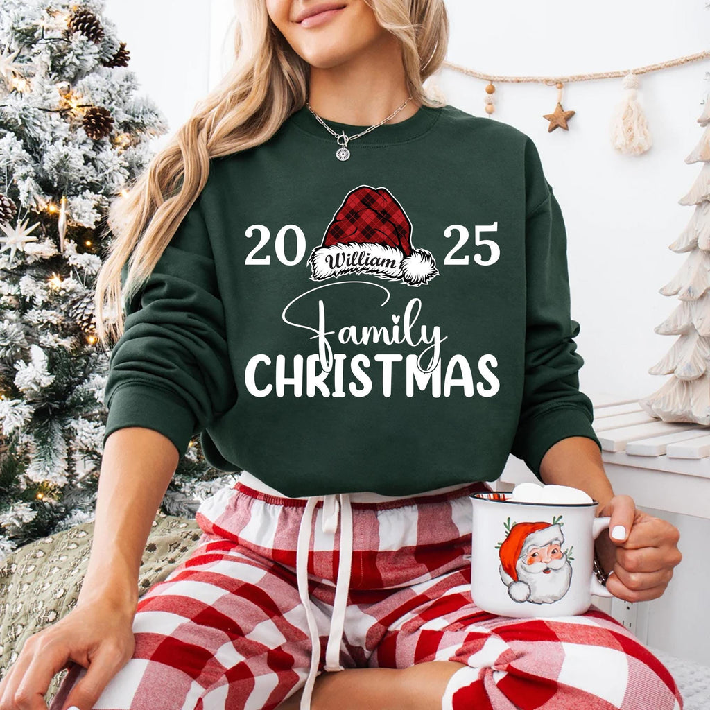Personalized Family Christmas Sweatshirt, Custom Name Holiday Shirt, Family Christmas Sweatshirt