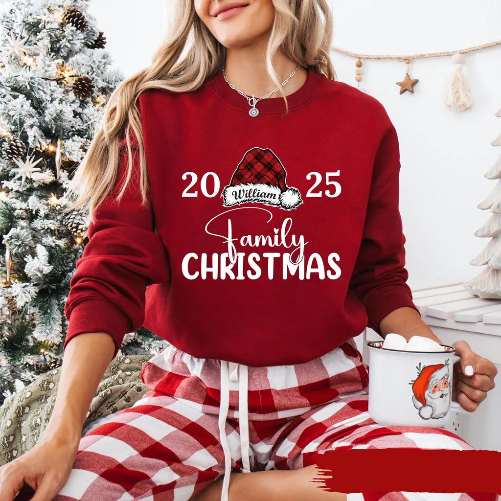 Personalized Family Christmas Sweatshirt, Custom Name Holiday Shirt, Family Christmas Sweatshirt