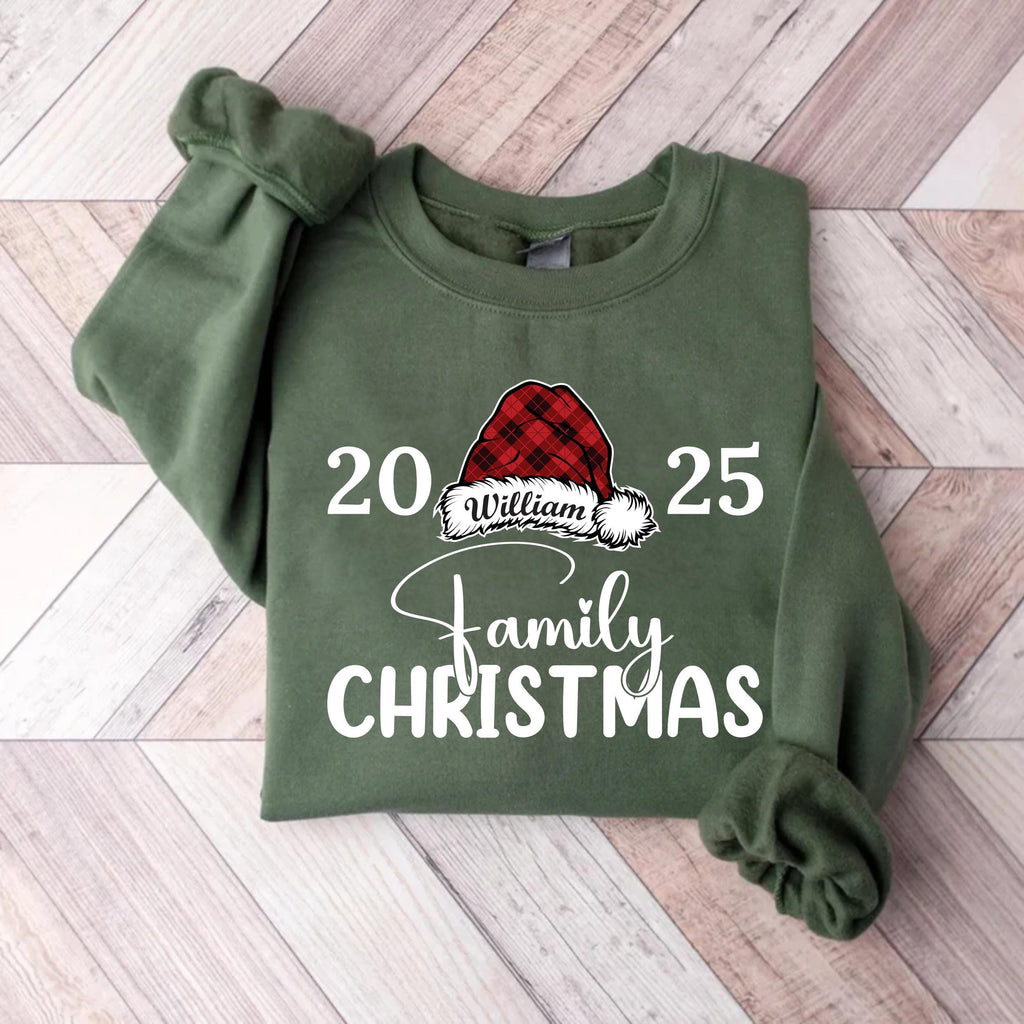 Personalized Family Christmas Sweatshirt, Custom Name Holiday Shirt, Family Christmas Sweatshirt