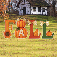 Fall Pumpkin Garden Stakes, Outdoor Harvest Yard Signs, Autumn Thanksgiving Lawn Décor for Patio, Walkway & Seasonal Outdoor Home Decoration