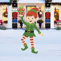 Christmas Elf Yard Signs, Outdoor Holiday Lawn Stakes, Festive Elf Decorations for Garden, Patio, and Pathway Christmas Lawn Party Décor