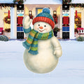 Christmas Snowman Yard Sign, Outdoor Holiday Lawn Decoration with Stakes, Winter Snowman Garden Décor for Patio Walkway Festive Home Display