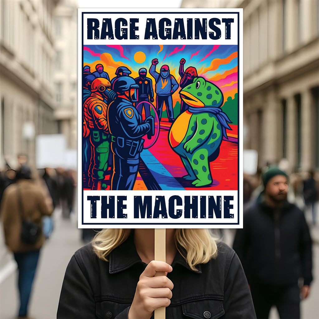 Portland Frog Anti-ICE Protest Sign, Anti-Trump, No Kings In America, Protect Democracy Political Activist Poster, Resist Fascism Rally Sign