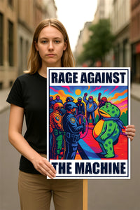 Portland Frog Anti-ICE Protest Sign, Anti-Trump, No Kings In America, Protect Democracy Political Activist Poster, Resist Fascism Rally Sign