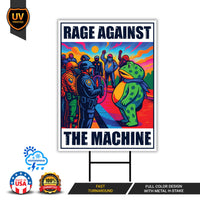 Portland Frog Anti-ICE Protest Yard Sign - Anti-Trump, No Kings In America, Protect Democracy, Resist Fascism Yard Sign with Metal H-Stake