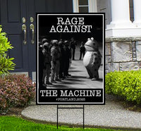 Portland Frog Anti-ICE Protest Yard Sign - Anti-Trump, No Kings In America, Protect Democracy, Resist Fascism Yard Sign with Metal H-Stake