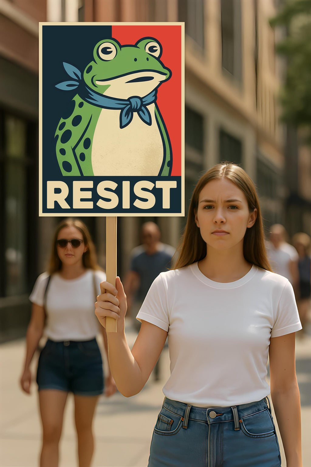 Portland Frog Anti-ICE Protest Sign, Anti-Trump, No Kings In America, Protect Democracy Political Activist Poster, Resist Fascism Rally Sign