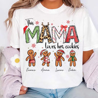 Personalized Christmas Mama Shirt, This Mama Loves Her Cookies Shirt, Custom Gingerbread Tee