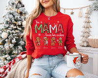 Personalized Christmas Mama Sweatshirt, This Mama Loves Her Cookies Shirt, Custom Gingerbread Sweatshirt