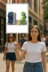 Portland Frog Anti-ICE Protest Sign, Anti-Trump, No Kings In America, Protect Democracy Political Activist Poster, Resist Fascism Rally Sign