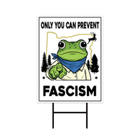 Portland Frog Anti-ICE Protest Yard Sign - Anti-Trump, No Kings In America, Protect Democracy, Resist Fascism Yard Sign with Metal H-Stake