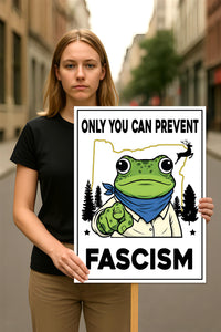 Portland Frog Anti-ICE Protest Sign, Anti-Trump, No Kings In America, Protect Democracy Political Activist Poster, Resist Fascism Rally Sign