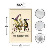 Frog Dragonfly Turtle Halloween Protest Garden Flag, Double Sided, No Kings In America, Protect Democracy, Anti-Trump, Resist Fascism Flag