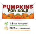 Pumpkins for Sale Banner Sign - 13 Oz Heavy Duty Waterproof Pumpkins Sale Vinyl Banner With Metal Grommets