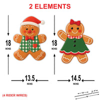 Gingerbread Yard Stakes, Outdoor Christmas Lawn Signs with Metal Stakes, Cute Holiday Garden Patio Pathway Xmas Gingerbread Décor
