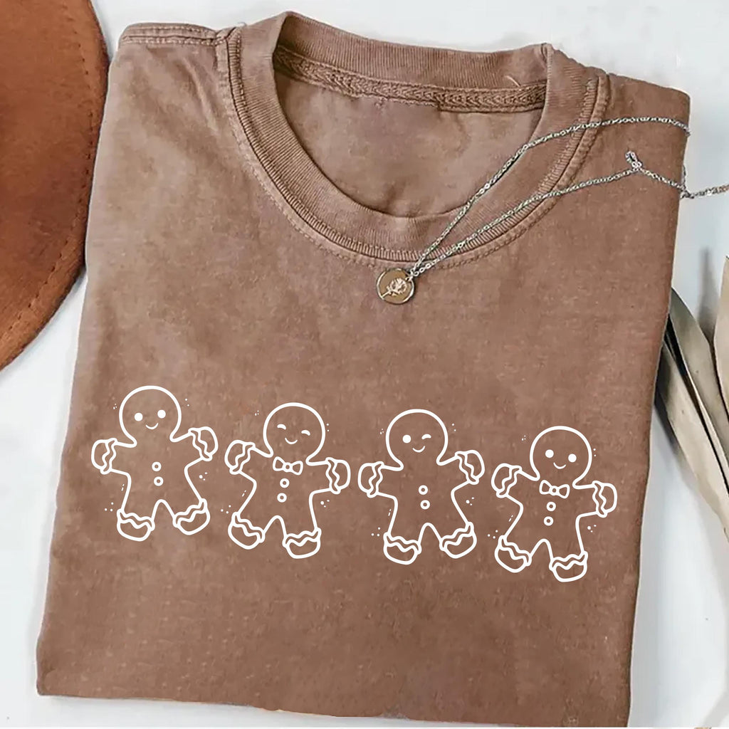 Christmas Gingerbread Cookies Shirt, Festive Holiday Outfit Shirt, Women’s Xmas Tee