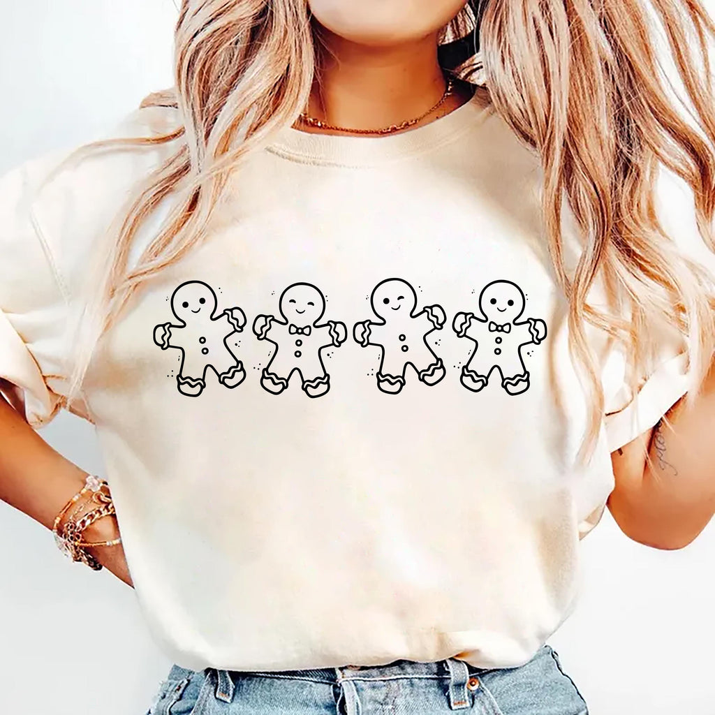 Christmas Gingerbread Cookies Shirt, Festive Holiday Outfit Shirt, Women’s Xmas Tee