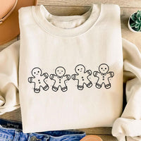 Christmas Gingerbread Cookies Sweatshirt, Festive Holiday Outfit Shirt, Women’s Xmas Sweatshirt