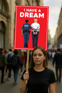 No Kings In America Protest Sign, Anti-Trump, I Have A Dream Political Activist Poster Resist Fascism Rally Sign