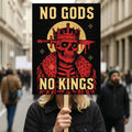 No Kings In America Protest Sign, Anti-Trump, Resist Fascism Rally Sign, Democracy Not Oligarchy Political Activist Poster