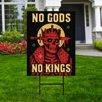 No Kings Protest Yard Sign - Democracy Not Oligarchy, Anti-Trump, Resist Racism, Resist Fascism Yard Sign with Metal H-Stake