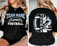 Personalized Football Shirt, Custom Team Name and Number Shirt, Football Mom Tee, Front Back