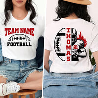 Personalized Football Shirt, Custom Team Name and Number Shirt, Football Mom Tee, Front Back