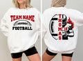 Personalized Football Sweatshirt, Custom Team Name and Number Shirt, Football Mom Sweatshirt, Front Back