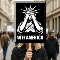 No Kings In America Protest Sign, Anti-Trump, WTF America, Democracy Not Oligarchy Political Activist Poster Resist Fascism Rally Sign