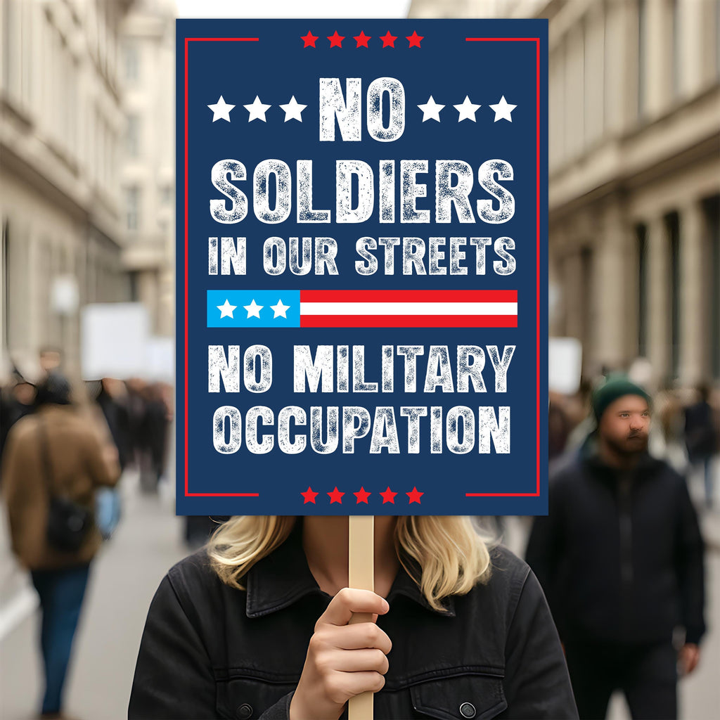 No Kings In America Protest Sign, Anti-Trump, WTF America, Democracy Not Oligarchy Political Activist Poster Resist Fascism Rally Sign
