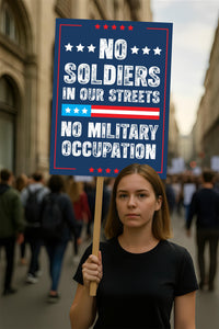 No Kings In America Protest Sign, Anti-Trump, WTF America, Democracy Not Oligarchy Political Activist Poster Resist Fascism Rally Sign