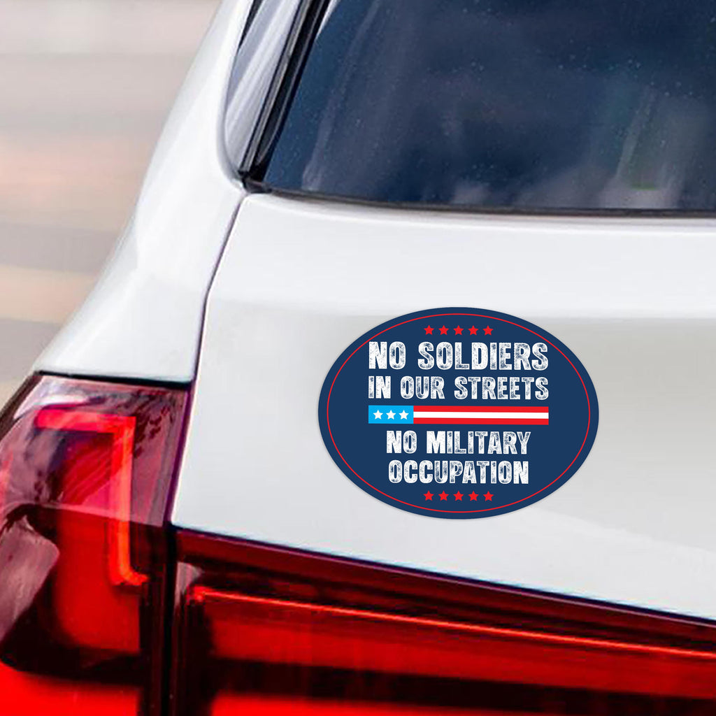 No Kings Protest Magnet, Democracy Not Oligarchy, No Soldiers In Our Streets, Anti-Trump, Resist Fascism Vehicle Magnet, 6" x 4.5"