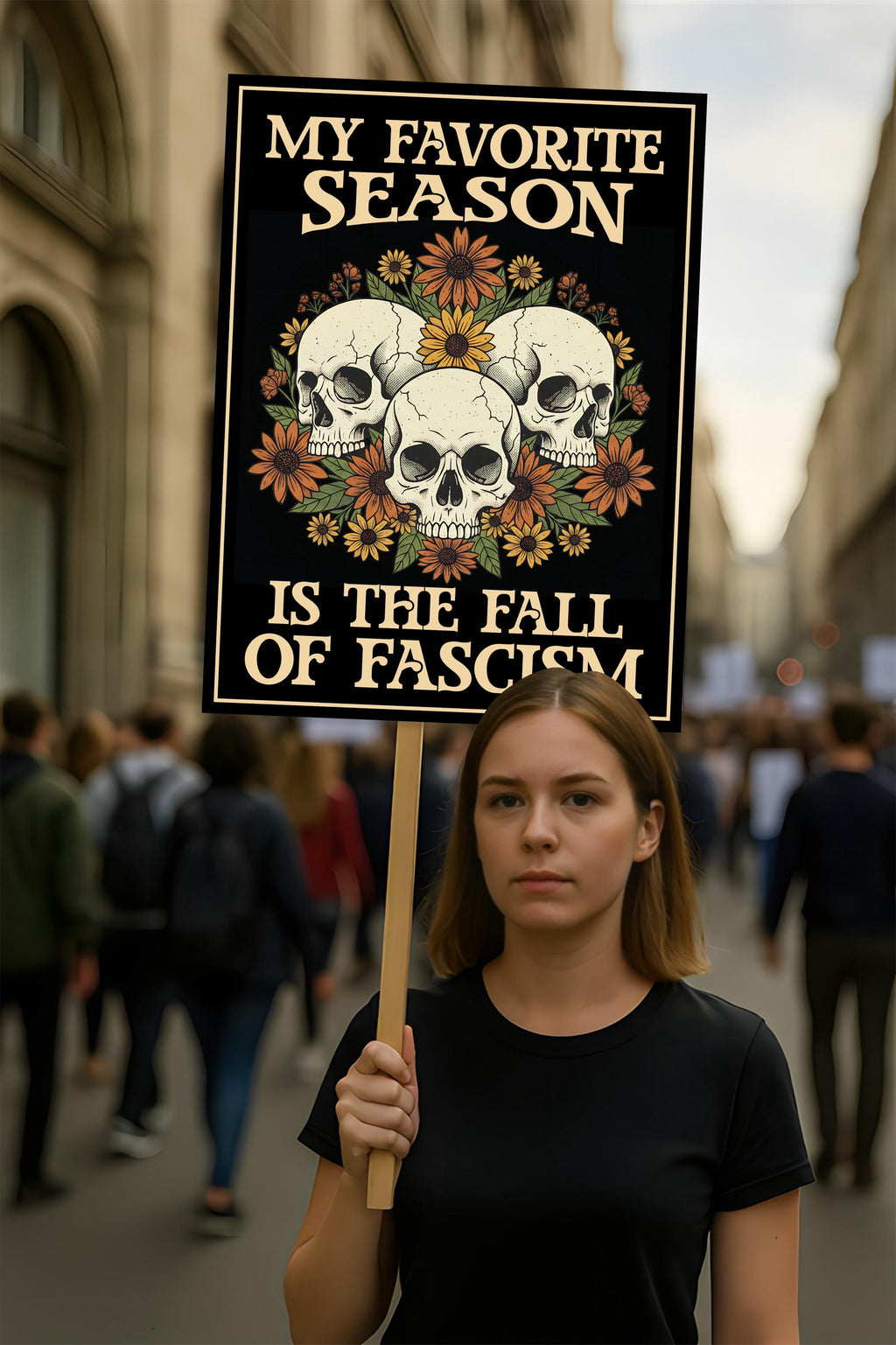 No Kings In America Protest Sign, My Favorite Season Is The Fall Of Fascism Political Activist Poster, Resist Fascism Rally Sign