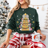 Christmas Pencil Tree Teacher Sweatshirt, Crayon Tree Light Shirt, Teacher Christmas Sweatshirt