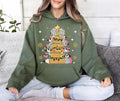 Christmas Pencil Tree Teacher Hoodie, Crayon Tree Light Shirt, Teacher Christmas Hoodie