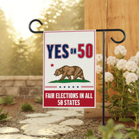 Yes on Prop 50 Garden Flag, Election Rigging Response Act Yard Flag, Anti-Gerrymandering California Flag, Political Outdoor Lawn Banner