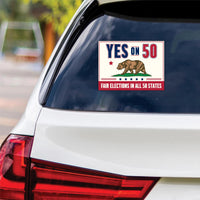 Yes on Prop 50 Vinyl Sticker, Anti-Gerrymandering Political Decal, California Election Reform Sticker for Campaign Use, 6" x 4.5"
