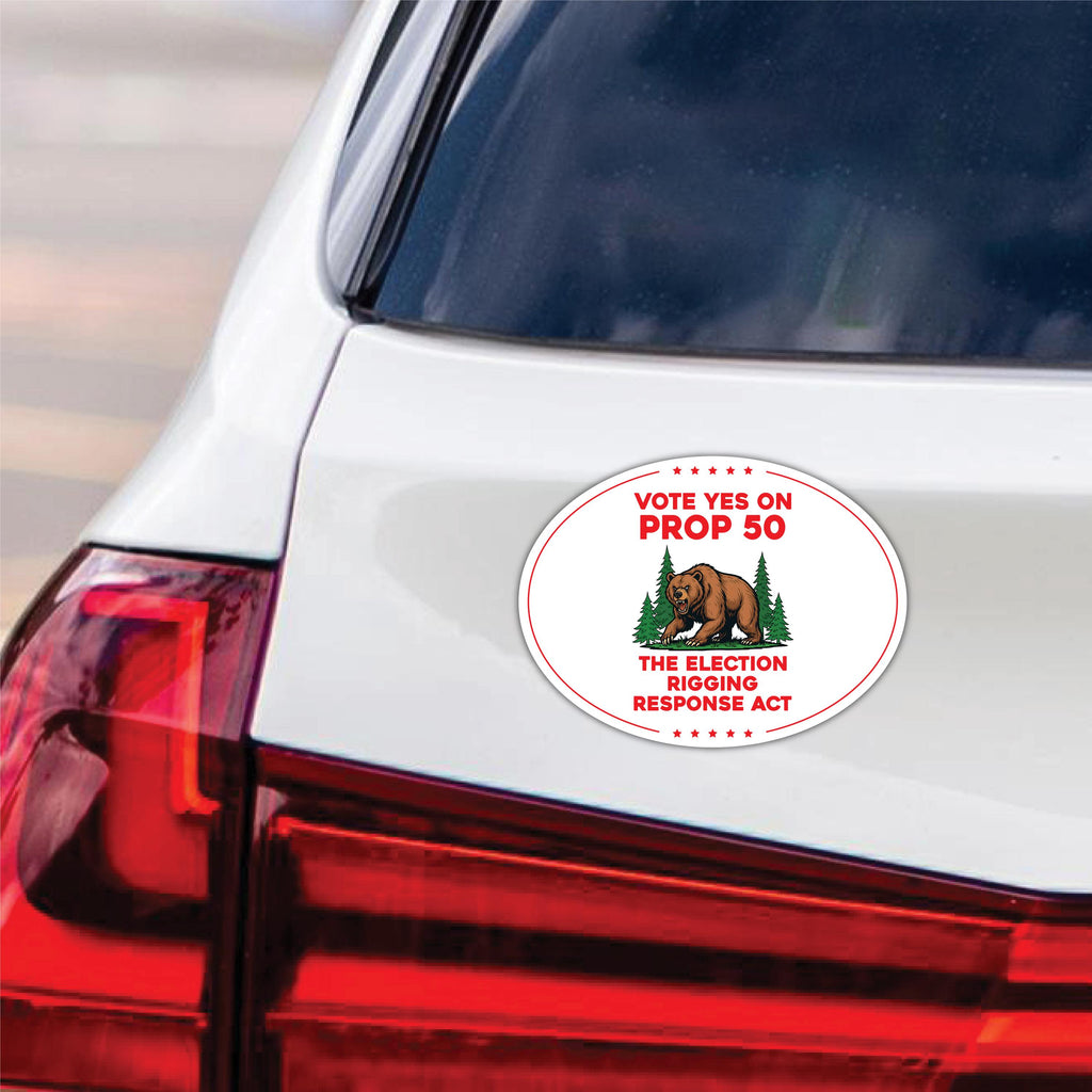 Yes on Prop 50 Magnet, California Political Reform Magnet, Anti-Gerrymandering Election Act Vehicle Magnet, 6" x 4.5"