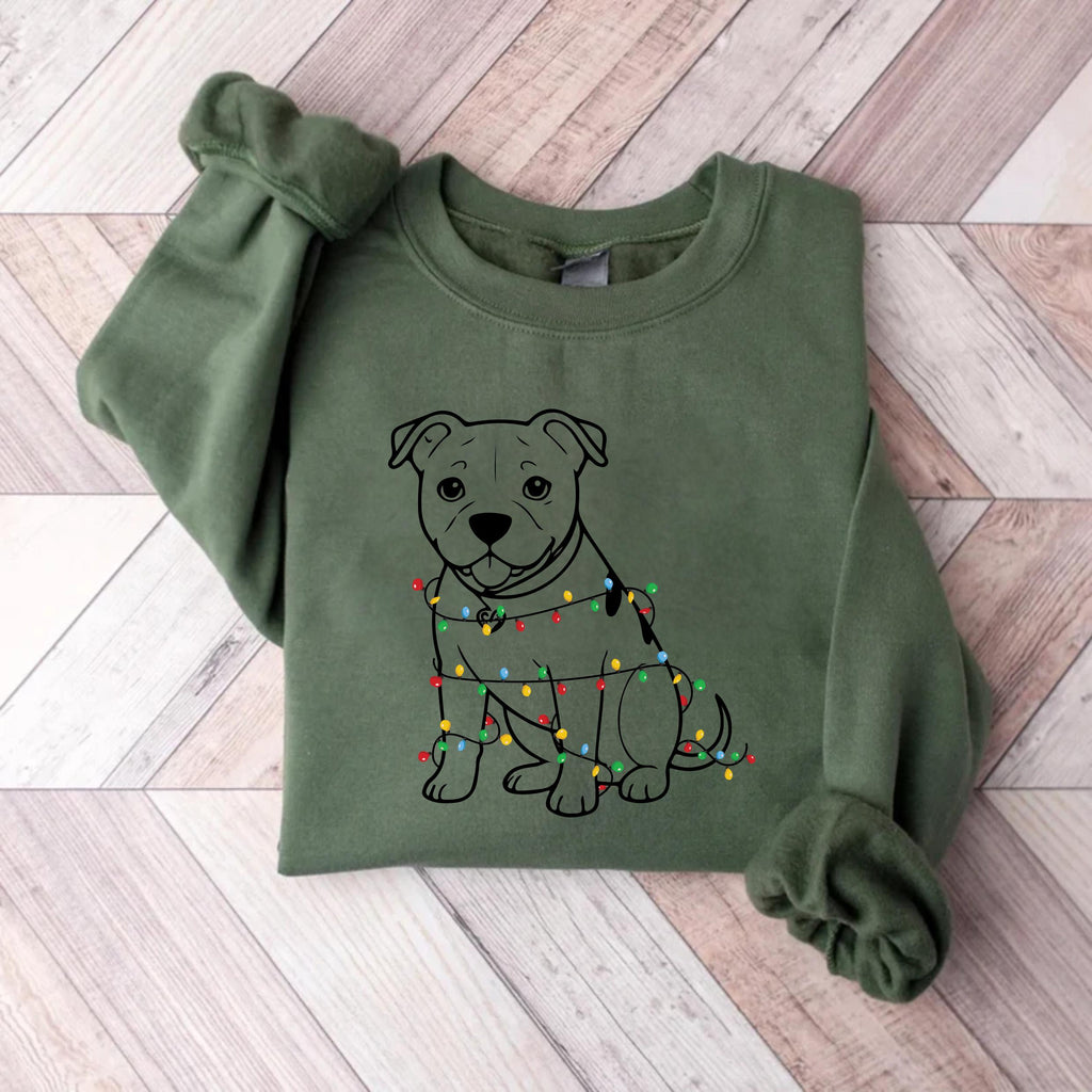 Cute Christmas Dog Sweatshirt, Pitbull Holiday Shirt, Family Xmas Sweatshirt