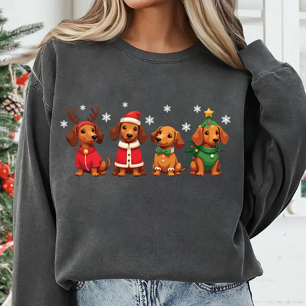 Dachshund Christmas Sweatshirt, Wiener Dog Holiday Shirt, Cute Christmas Dog Sweatshirt