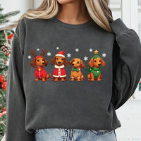 Dachshund Christmas Sweatshirt, Wiener Dog Holiday Shirt, Cute Christmas Dog Sweatshirt