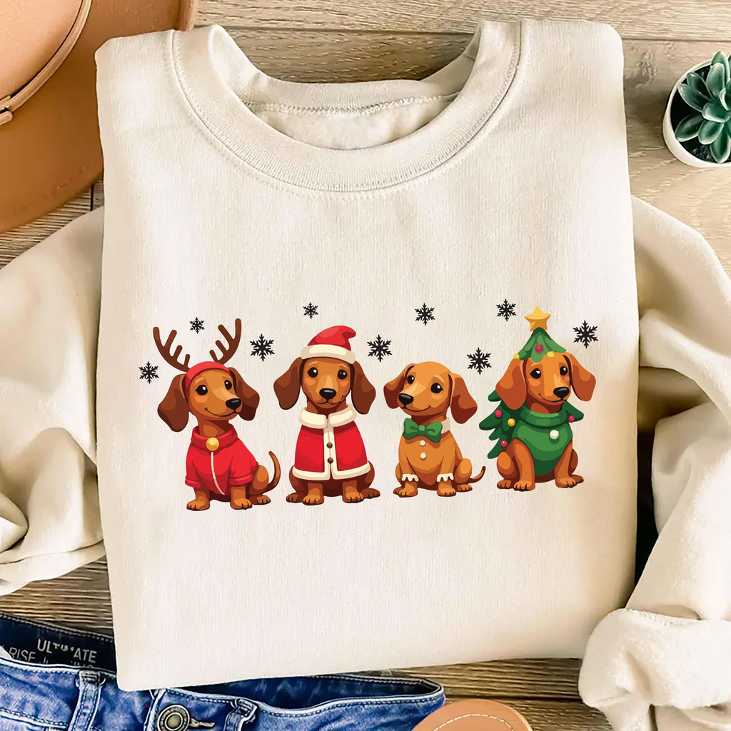 Dachshund Christmas Sweatshirt, Wiener Dog Holiday Shirt, Cute Christmas Dog Sweatshirt