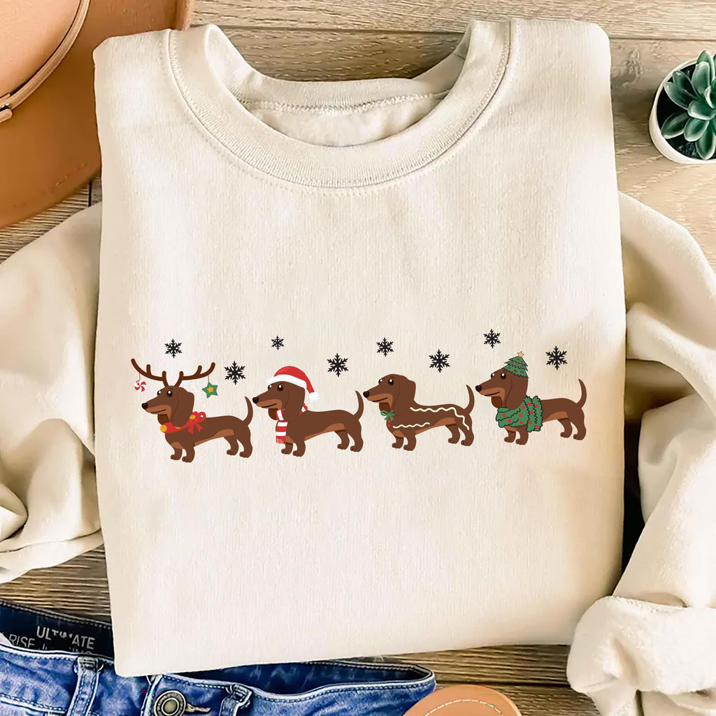 Dachshund Christmas Sweatshirt, Wiener Dog Holiday Shirt, Cute Christmas Dog Sweatshirt
