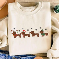 Dachshund Christmas Sweatshirt, Wiener Dog Holiday Shirt, Cute Christmas Dog Sweatshirt