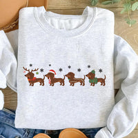 Dachshund Christmas Sweatshirt, Wiener Dog Holiday Shirt, Cute Christmas Dog Sweatshirt