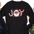 Black Santa Christmas Long Sleeve Shirt, Retro Black Santa Christmas Shirt, Joy Holiday Tee